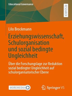 cover image of Erziehungswissenschaft, Schulorganisation und sozial bedingte Ungleichheit